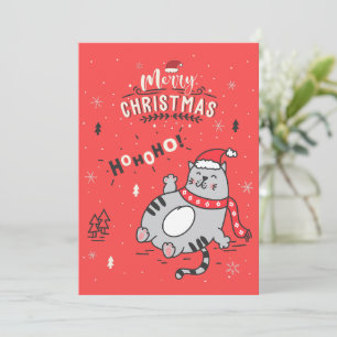 Niedliche und lustige Katze Weihnachten freudige G Einladung