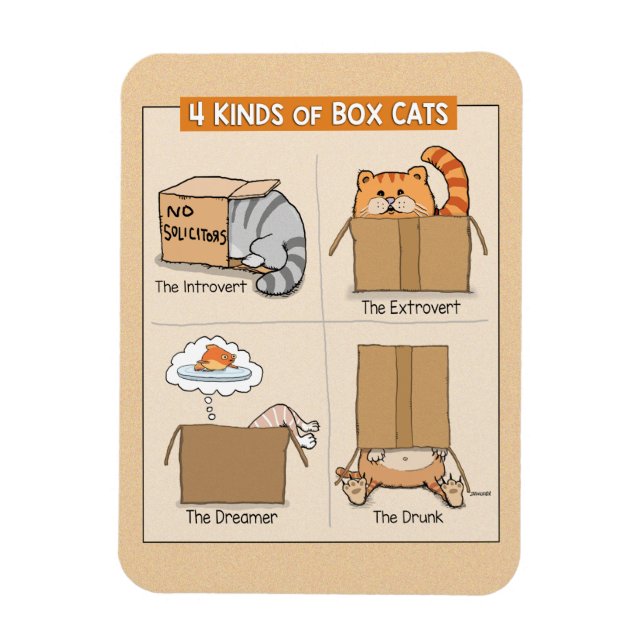 Niedliche und lustige Katzen in Kisten Magnet (Vertikal)