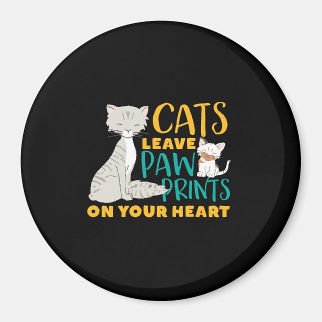 Niedliche und lustige Katzen Verließ Paw Prints au Magnet (Vorne)