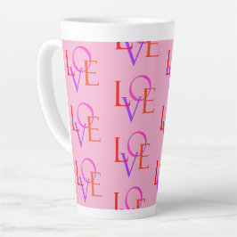 Niedliche und lustige "LIEBE"-Muster hellrosa Milchtasse