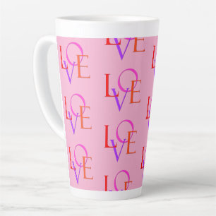 Niedliche und lustige "LIEBE"-Muster hellrosa Milchtasse