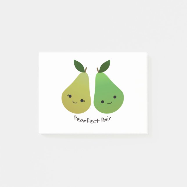 Niedliche und lustige Pearfect Pair Birnen Post-it Klebezettel (Vorderseite)