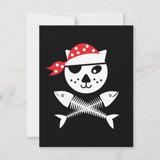 Niedliche und lustige Piratenkatze (Vorderseite)