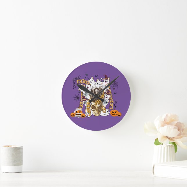 Niedliche und lustige Spooky-böse Katzen Runde Wanduhr (Zuhause)