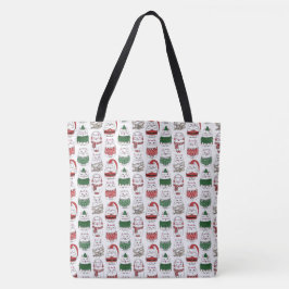Niedliche und lustige Weihnachtskatze Tasche