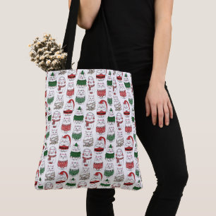 Niedliche und lustige Weihnachtskatze Tasche