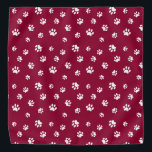Niedliche und lustige White Paw Prints Muster dunk Kopftuch<br><div class="desc">Dieses spaßige Bandana mit niedlichen weißen Pfotendrucken auf einem roten Hintergrund für einen lustigen Pop pawesome! Sie können auch die Farbe des dunkelroten Hintergrunds und die Textfarben auf Ihren Favoriten ändern.</div>