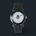 Niedliche und moderne Hummelkinder Armbanduhr<br><div class="desc">Diese niedliche und moderne Kinderuhr besticht durch einen zauberhaften Cartoon mit gelben Hummeln und kann mit Ihrem Mädchennamen personalisiert werden. Mit klaren,  leicht lesbaren Zahlen ist diese "erste" Uhr ideal für Kinder oder Kleinkinder,  die gerade erst mit dem Lernen beginnen. Das perfekte Bienendesign für Ihre Kleinen!</div>
