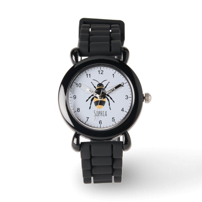 Niedliche und moderne Hummelkinder Armbanduhr (Vorderseite)