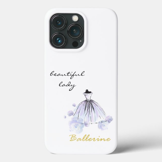 niedliche und moderne mädchenblaue Blumen und Klei Case-Mate iPhone Hülle (Rückseite)
