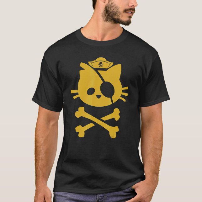 Niedliche und Piraten Kinder Katze 2 T-Shirt (Vorderseite)