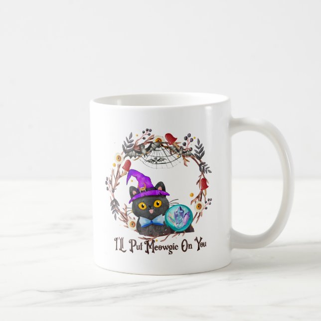 Niedliche und Punny Witch Cat Kaffeetasse (Rechts)