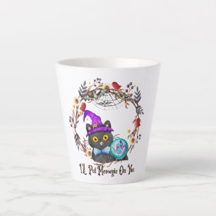 Niedliche und Punny Witch Cat Milchtasse