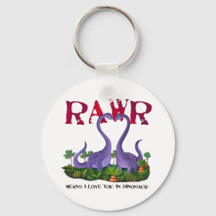 Niedliche und romantische Dinos - Rawr Schlüsselanhänger