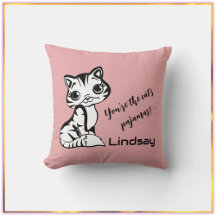 Niedliche und rosa Katzenkatze, Pajamas-Kissen