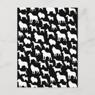 Niedliche und schicke Hunde-Silhouette-Design auf Postkarte