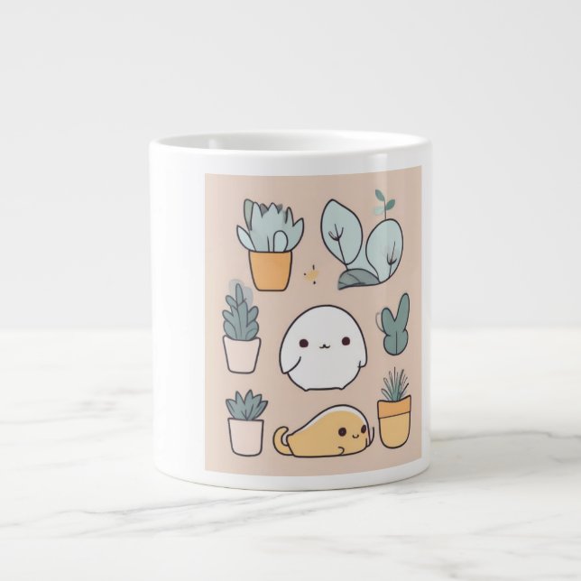 Niedliche und schmale Cat-Tasse Jumbo-Tasse (Vorderseite)