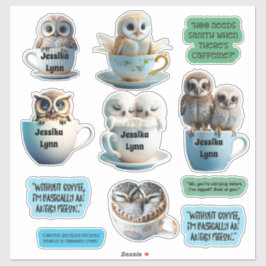 Niedliche und schmucklose Eule-Sticker personalisi Aufkleber