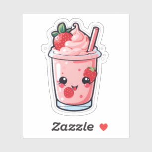 niedliche und schöne Kawaii Erdbeermilch Aufkleber