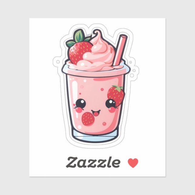 niedliche und schöne Kawaii Erdbeermilch Aufkleber (Blatt)