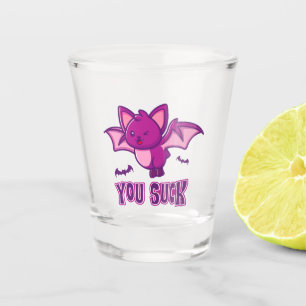 Niedliche und sonnige Halloween Vampire Fledermäus Schnapsglas