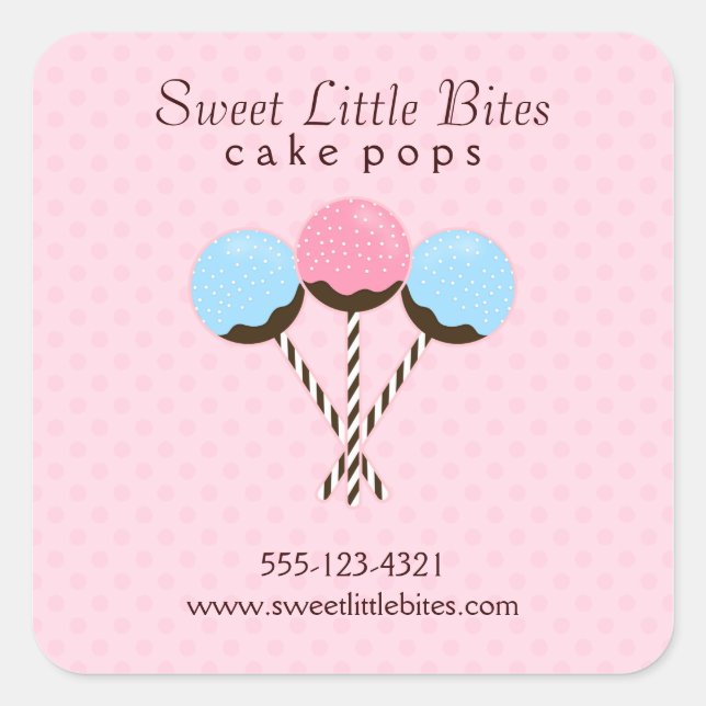 Niedliche und trendige Cake-Pop Quadratischer Aufkleber (Vorderseite)