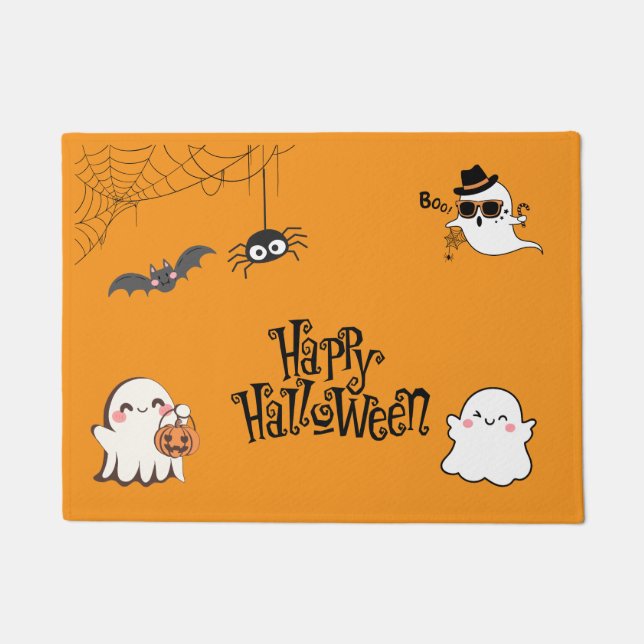 Niedliche und unangenehme Halloween-Türmatte Fußmatte (Vorderseite)