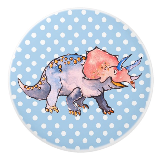 Niedliche und Whimsical Dinosaurier Keramik Knob Keramikknauf (Vorderseite)