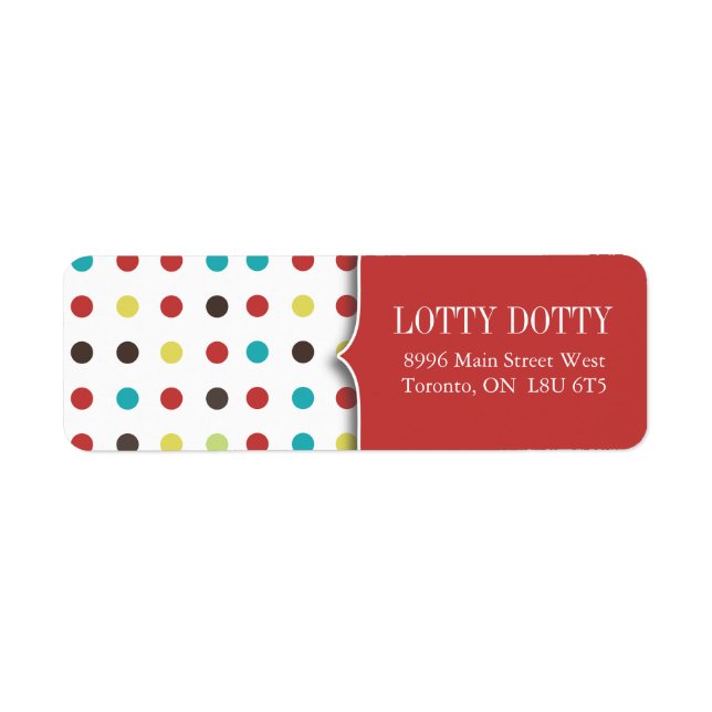 Niedliche und Whimsical Polk a Dot Address Labels (Vorne)
