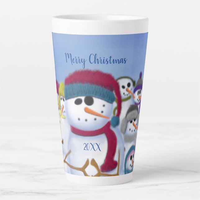 Niedliche und Whimsikschneemänner Milchtasse (Vorderseite)