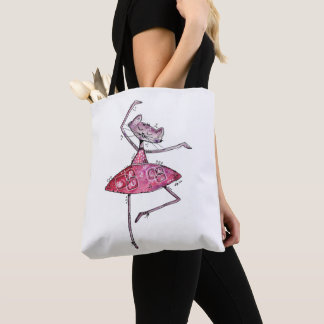 Niedliche und Whimsiktanzkatze Tasche