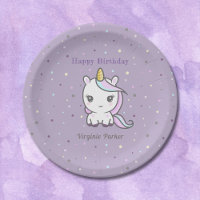 Niedliche Unicorn Birthday Paper Teller