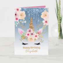 Niedliche Unicorn Fantasy Hübsch Girly Blue Gold