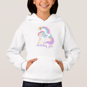 Niedliche Unicorn Geburtstag Custom Number Typogra Hoodie
