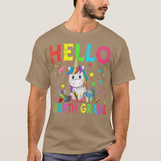 Niedliche Unicorn Hallo vierte Klasse zurück zur S T-Shirt