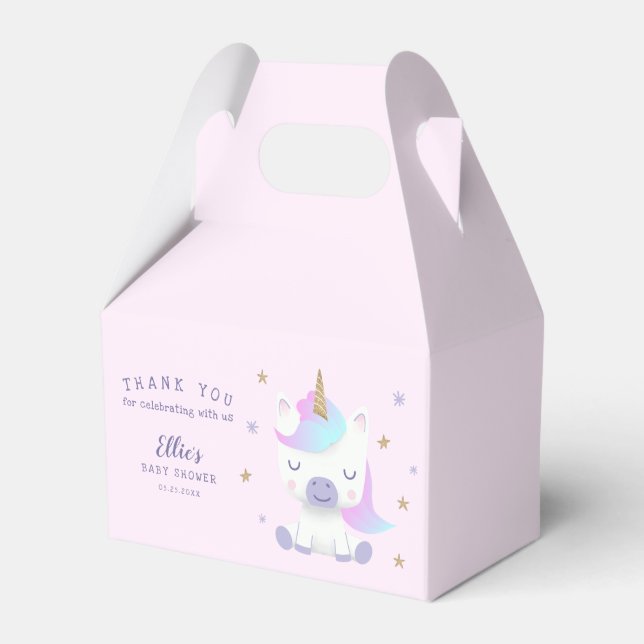 Niedliche Unicorn Kinderdusche Vielen Dank Geschenkschachtel (Vorderseite)