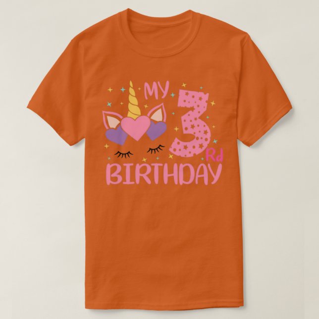 Niedliche Unicorn-Liebhaber geben meinem 3. Geburt T-Shirt (Design vorne)