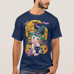 Niedliche Unicorn Pumpkin Erntedank Halloween Wome T-Shirt