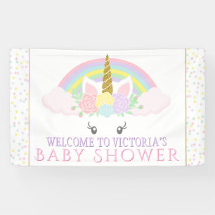 Niedliche Unicorn Rainbow Baby Shower Banner