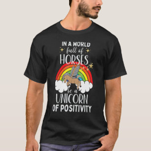 Niedliche Unicorn-Regenbogenposition Inspiration T-Shirt