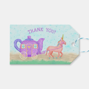 Niedliche Unicorn-Tee-Party-Baby-Dusche danken Geschenkanhänger