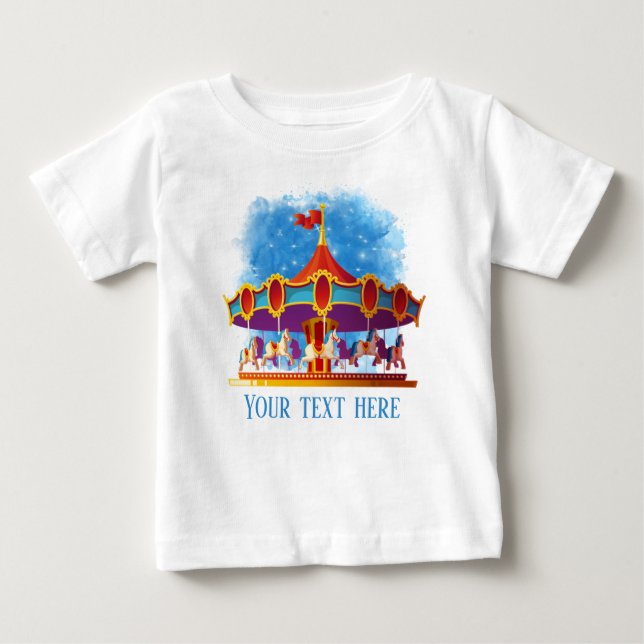niedliche unisex Kinderkarusselle mit Text Baby T-shirt (Vorderseite)