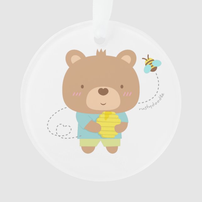 Niedliche unterhaltende Paar-männlicher Bär und Ornament (Vorderseite)