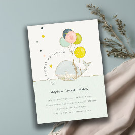 Niedliche Unterwasser-Ballon Whale Baby-Dusche lad Dankeskarte