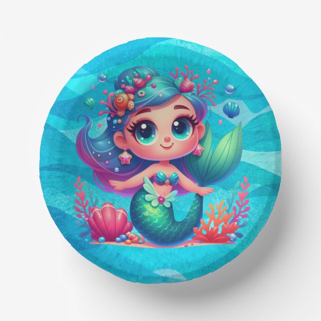 Niedliche Unterwassermedaille Pappteller (Vorderseite)