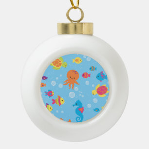 Niedliche Unterwasserwelt Keramik Kugel-Ornament