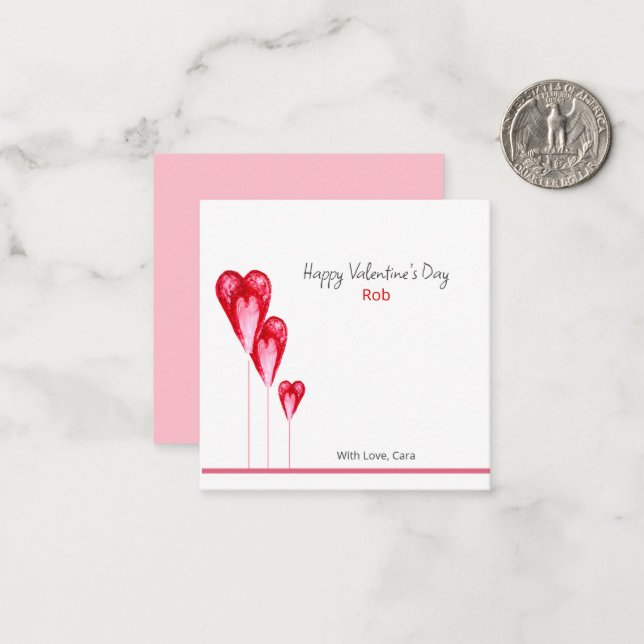 Niedliche Valentine Art Personalisierte Karte (Vorderseite/Rückseite Beispiel)