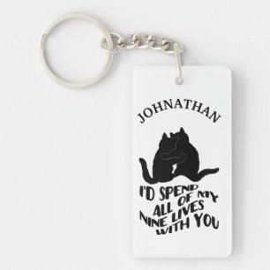 Niedliche Valentine-Kätzchen Schlüsselanhänger