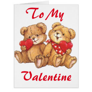 Niedliche Valentine Teddy Bear Couple Big Grußkart