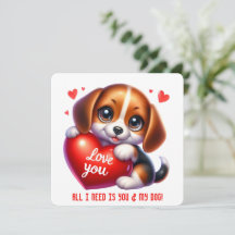 Niedliche Valentine-Welpe - Valentinstag-Karte